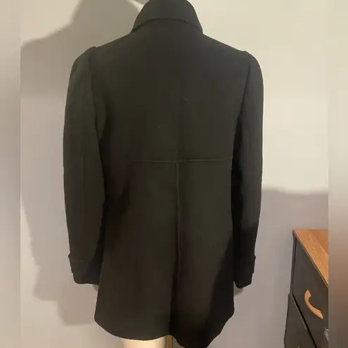 Per Se Black Wool Nylon Angora Blend jacket peacoat coat woman’s size 8 EUC