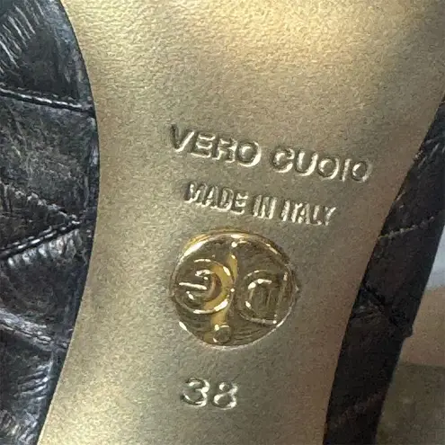 Dolce & Gabbana Booties 38 Italy Pointed Toe Stiletto Heel Black Leather Shoes