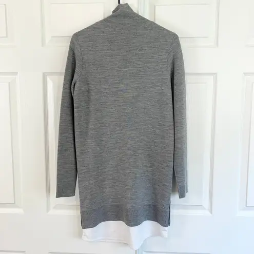 Veronica Beard Soval Layered Mixed Media Merino Wool Turtleneck Sweater Dress XS
