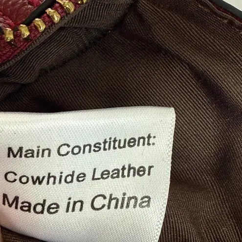 Kattee Cowhide Leather Crossbody Bag Burgundy Pebbled Shoulder Purse NWOT Red