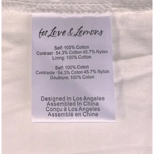 For Love And Lemons Rosalyn Maxi Dress White Sheer Eyelet Asymmetrical Patchwork Size XS