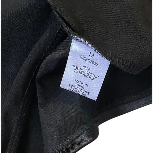 Better Be Black Satin Bodycon Mini Dress Women Size Medium | 4-16