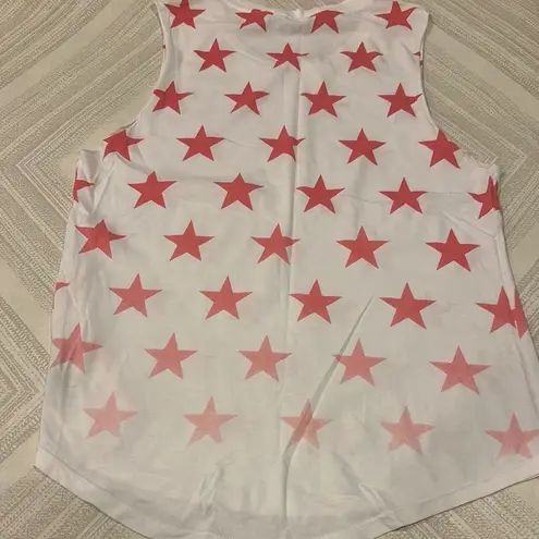 Chrdlr Women’s White and Red Ombre Star Muscle Tank Top