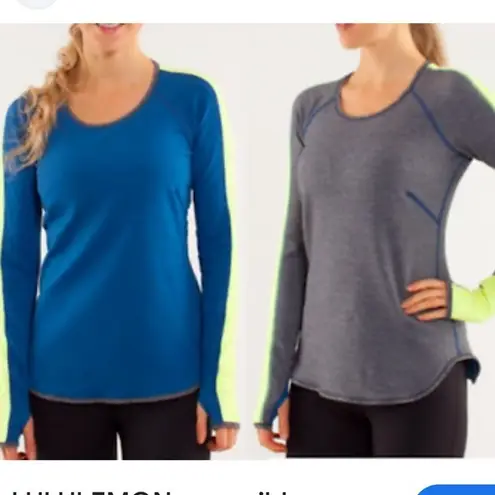 Lululemon 🍋 Reversible Runder Under top Limitless Blue Heather Coal - Image 2