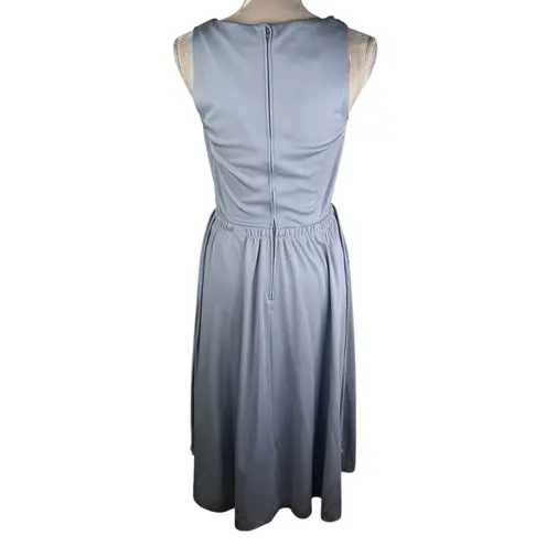 Alison Ayres Vintage Dress 10 Sleeveless Midi USA 60s70s Blue