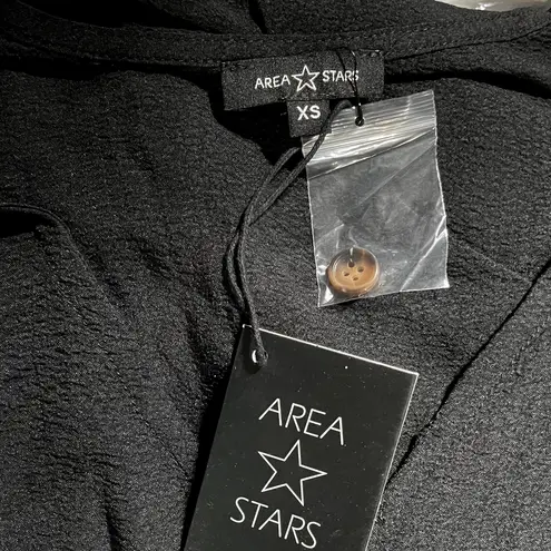 Area Stars New Long Sleeve Button Front Belted Jumpsuit Bella Black Size XS