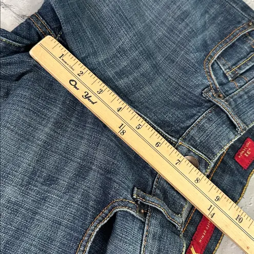 X2 Quality Denim Low Rise Dark Wash Wide Flare Leg Jeans Womens Size 2 R Blue