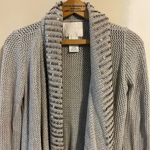 MM Couture grey cardigan sequin detail. Size small.