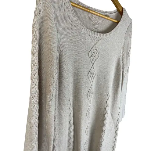 Soft Surroundings Reza Sweater Cashmere Blend in Oatmeal Heather Size XS