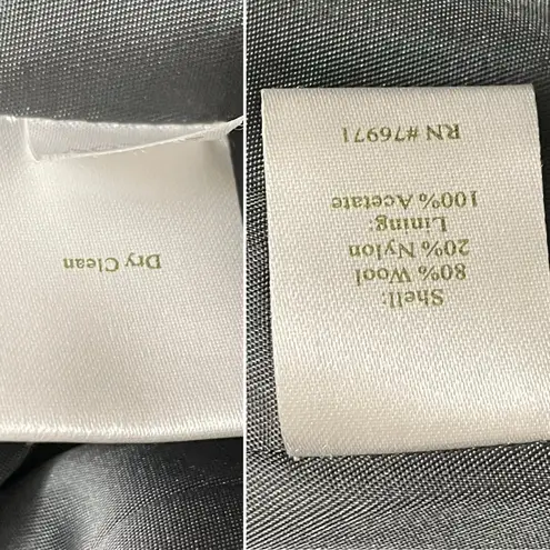 Garnet Hill Green Wool Pea Coat Jacket Women’s Size 12 Double Breasted Spring - Image 9