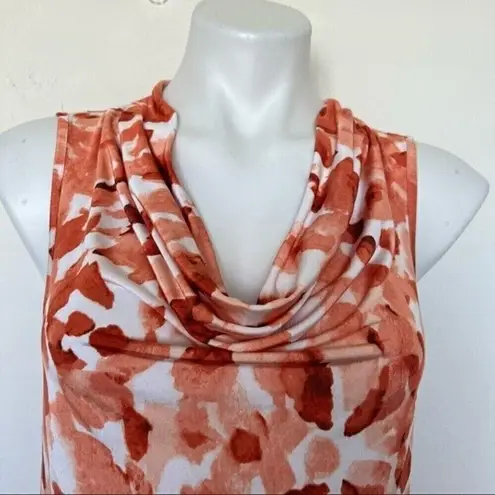 Dana Buchman Draped neck Tank Top Blouse XSMALL Sleeveless burnt orange NEW