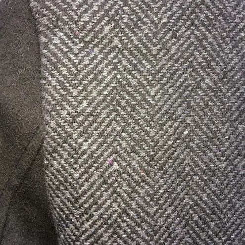 Miss London Women's Gray Tweed Herringbone w/Black Sleeves-Size Small