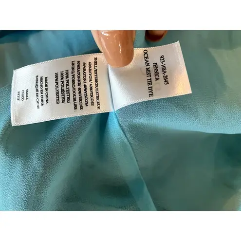 Rails Jennica Slip Dress in Ocean Mist Blue Print Size Small S Midi Ruffle Hem