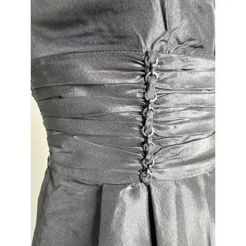 Vivienne Tam NWT Y2K Black 100% Silk formal Dress Chain fitted Waist Detail XS