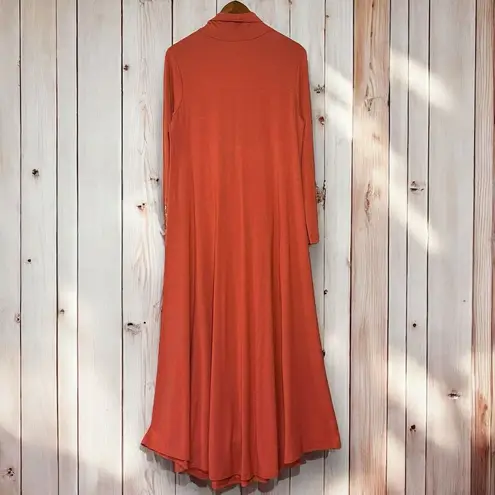 Soft Surroundings Maxi Dress Large Jackie Jersey Knit Turtleneck Boho Peasant