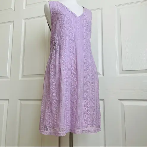 NWT Francesca’s (Blue Rain) Lavender Lace Shift Dress M Purple Size M