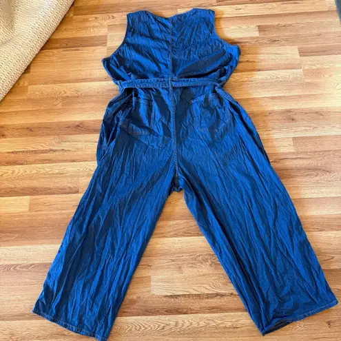 Universal Standard Universal Standard Chambray Jumpsuit XL (US 4X 26–28) Plus Size Belted Wide Leg - Image 3