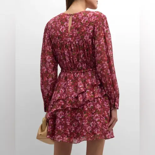Sachin + Babi Meg Floral Print Ruffle Chiffon Mini Dress Size M Bordbloom NWT