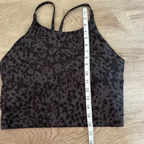 Old Navy  Cheetah High Neck Cropped Workout Tank Sleeveless Cheetah black grey