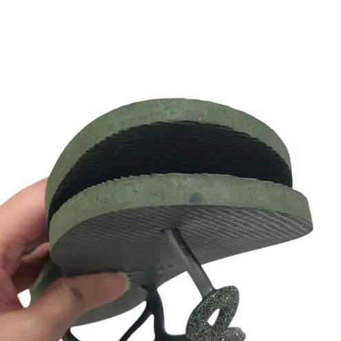 Havaianas Flip Flops 41/42 Green Luna Glitter Sparkle Sandals Women’s