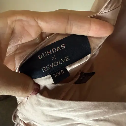 Dundas X Revolve Grace Mini Dress in Blush Pink Small, High Neck, Open Back XXS