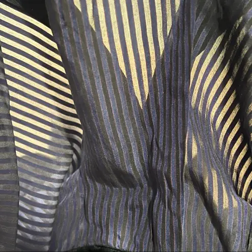 Marc by Marc Jacobs  Silk Striped Top Black and Blue, Size 8