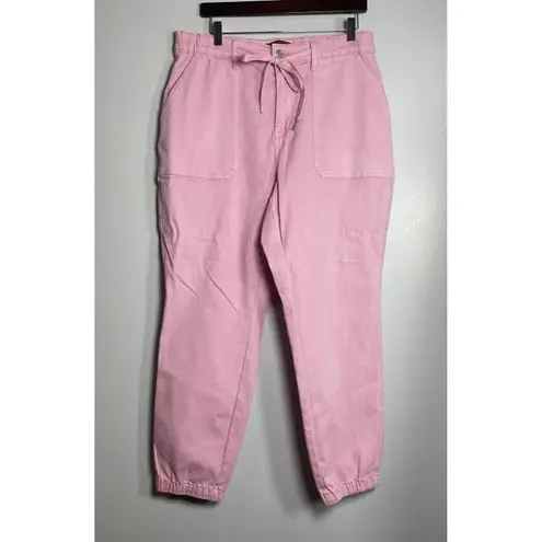 Judy Blue High Rise Garment Dyed Denim Joggers Size 16W Pink Casual Pants