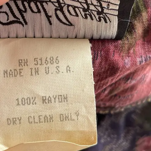 All that jazz Vintage 80s Whimsygoth Goth Witchy Floral Button Up Mini Dress