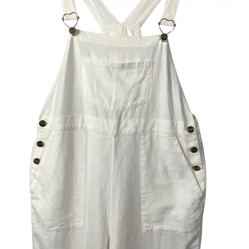 Stoney Clover Lane x Target Linen Blend Overalls Women's M White Pockets - Image 4