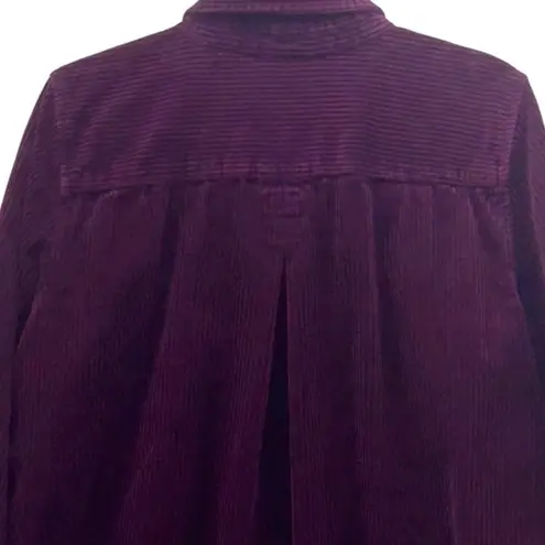 Roamans Corduroy Button Up Shirt Wine 22W Purple