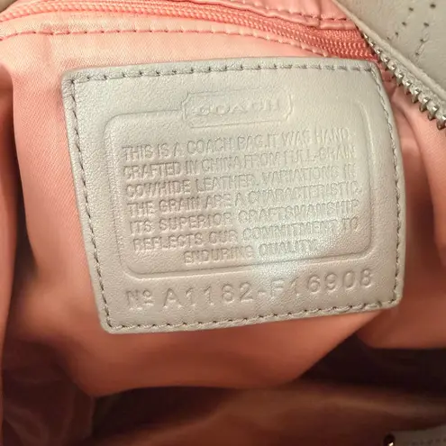 Coach  Brooke Perforated Leather Hobo Gray Handbag