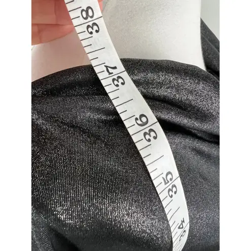 Laundry by Design Black Metallic Cowl Neck Ruched Bodycon Dress