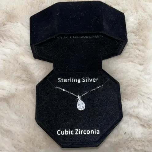 Sterling Silver Brand New Necklace  Cubic Zirconia Set of 2