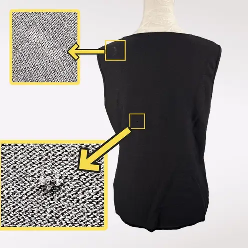 Tahari Striped Knit Tank Top Black White Sleeveless Size 8