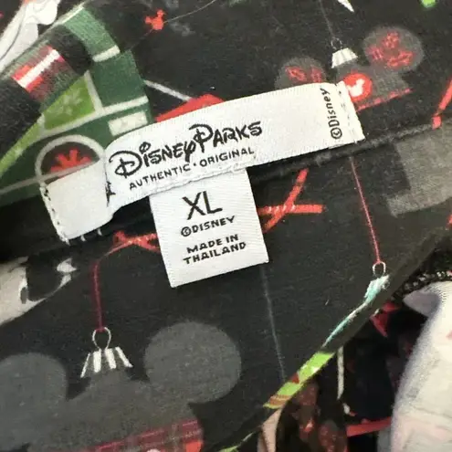 Disney  Pajama Pants Set Size XL XXL Holiday Magic Kingdom Icons Ornaments Black