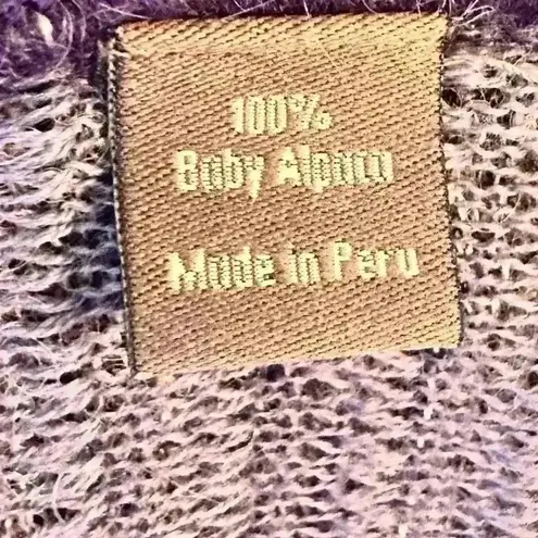 SOL 100% BABY ALPACA Poncho Cardigan Sweater One Size Peru Blue