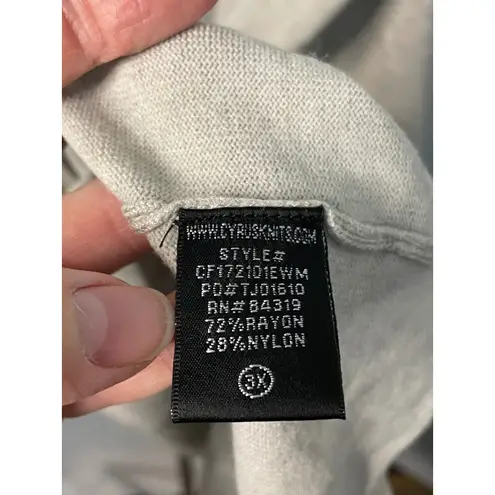 Cyrus Women's 3X Sleeveless Knit Hooded Cardigan Duster Vest Beige