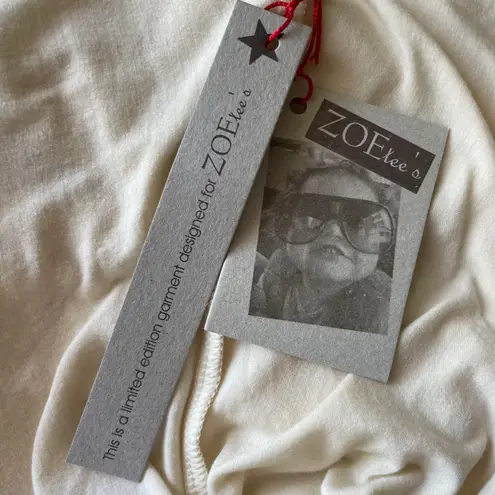 ZOEtee’s drop shoulder deep V-neck tie-waist cream micromodal tunic size S/M NWT