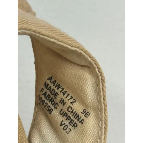 Polo Ralph Lauren Women's Cross Strap Sandals Slides Beige Fabric Comfort 9 Tan