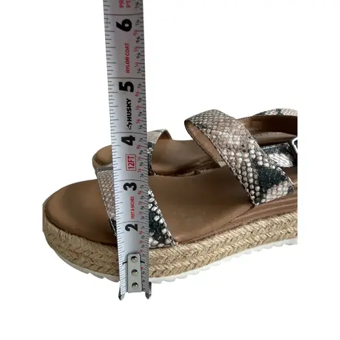 Aerosoles Union Snake Print Leather Platform Sandals Size 6