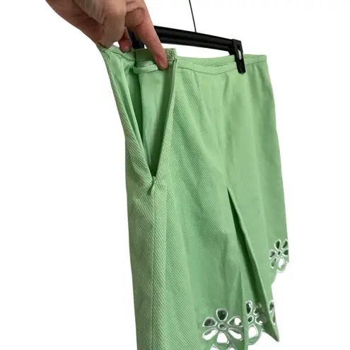 INC International Concepts Womens Pleated Skirt Size 6 Side Zipper Green