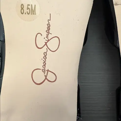 Jessica Simpson  black patent slingback block-heel pumps size 8.5