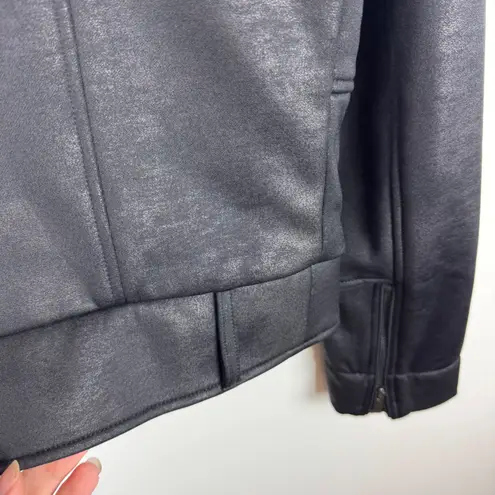 The Kooples Sport Womens Moto Jacket Sz Medium Black Faux Fur Lined Grunge Goth