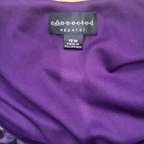 Connected Apparel Purple Patterned Dress