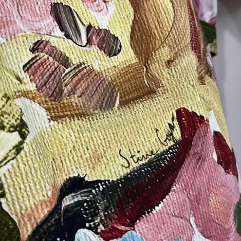 Stine Goya Abstract Print Structured Sleeve Mini Dress Size Small Blue