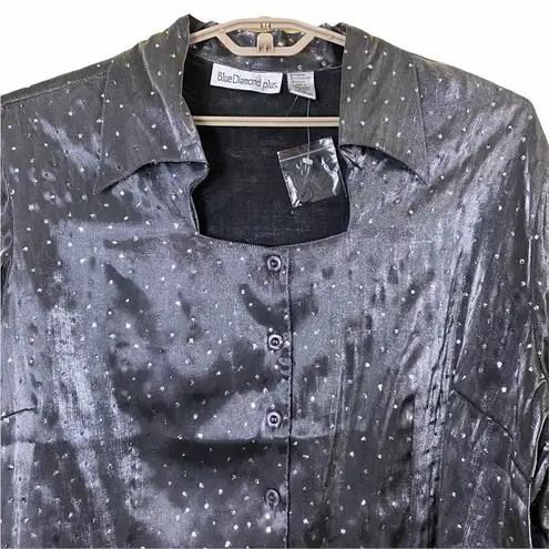 Blue Diamond Plus Metallic Silver Sparkles Shirt Silver Size undefined