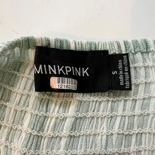 MINKPINK  Striped Culotte Jumpsuit - Size Small - Mint Green & White