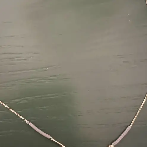 Stella & Dot Prima layered necklace gold gray bead