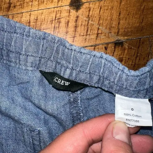 J Crew paper bag lightweight denim size 0 relaxed shorts Blue