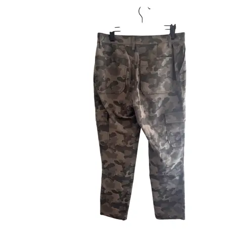 J Crew High Rise Cargo Pant in Jacquard Camo Green Tapered Utility Military 28